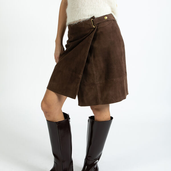 Suede skirt, warm brown, Coster Copenhagen