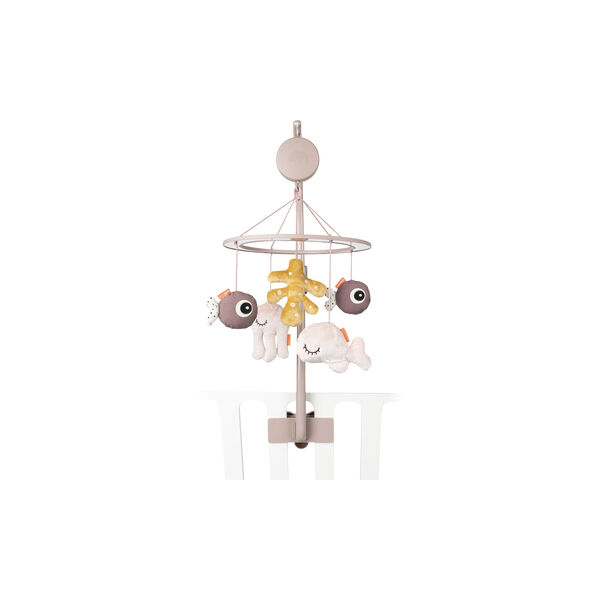 Sea Friends Musical Mirror Mobile, powder, Done by Deer