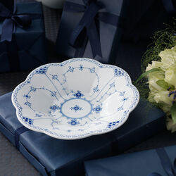 Blue Fluted Half Lace Petal Bowl, Royal Copenhagen