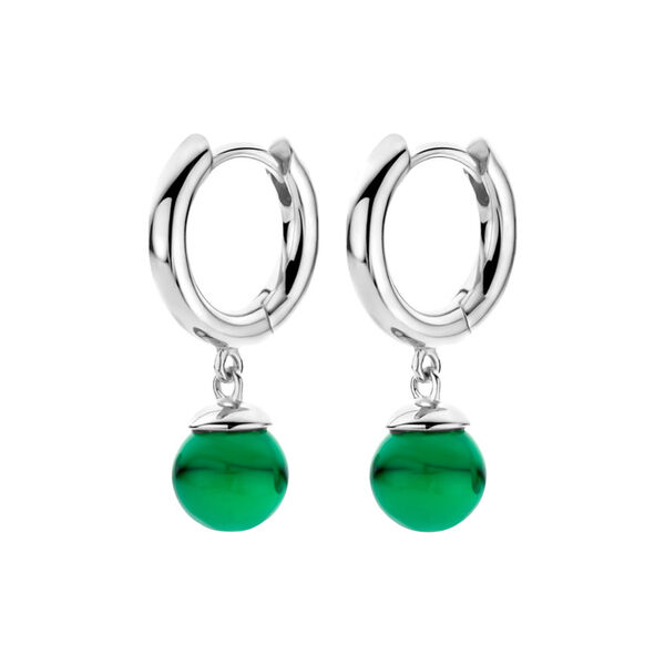 FIGARO hoop, silver/green, Spirit Icons
