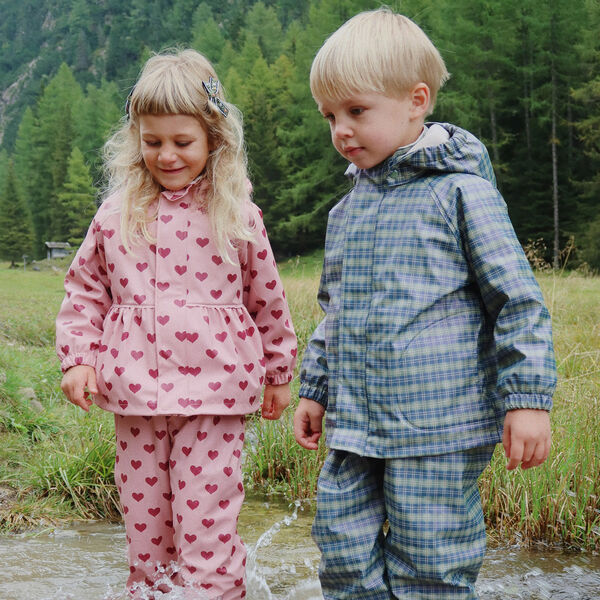 Rainy Palme Set, laurel blue check, Konges Sløjd