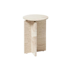 Marisa Side Table, travertine beige, Westwing Collection