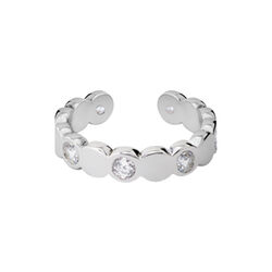 LUMI ring, rhodium/zirconia, bangle up