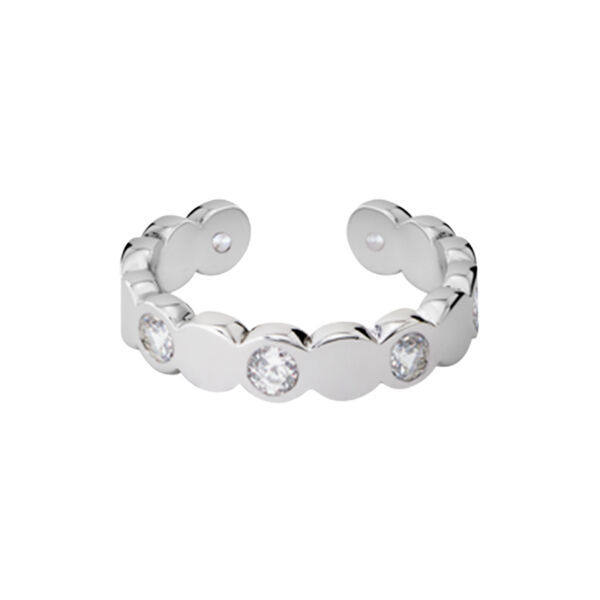 LUMI ring, rhodium/zirconia LUMI ring, rhodium/zirconia, bangle up