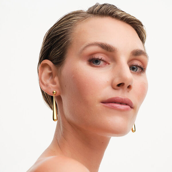 Drop Dew Earrings, forgyldt, Philippa Studios