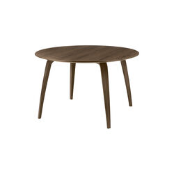 GUBI Round Dining Table, matt lacquered american walnut, GUBI