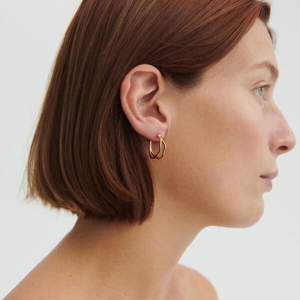 Stream&nbsp;Hoops, gold plated, Pernille Corydon Jewellery