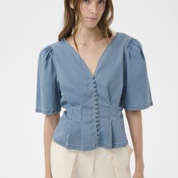 KBFrancie Blouse, light blue denim, Karen by Simonsen