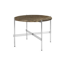 TS Coffee Table Ø55, brown emperador marble/steel, GUBI