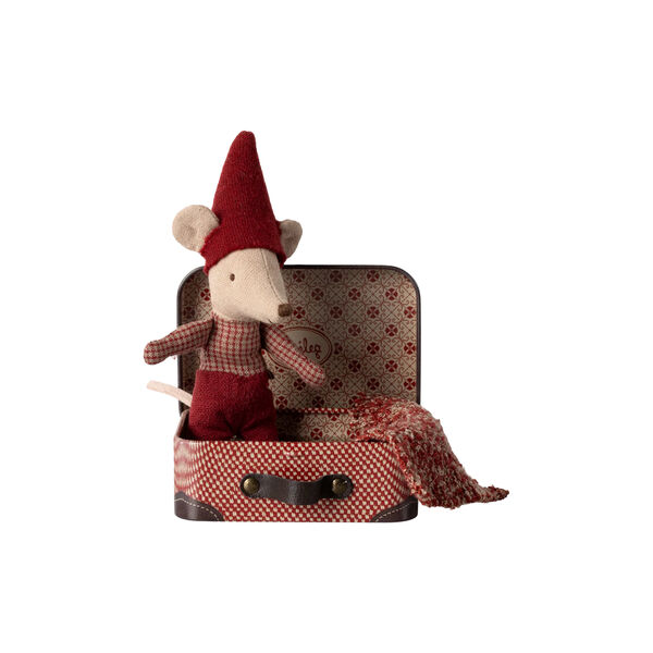 Baby Christmas Mouse in Suitcase, Maileg