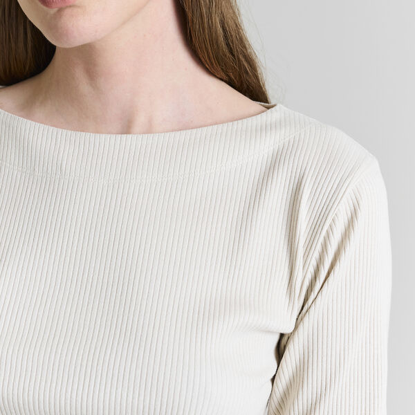 Naibu rib Blouse with 3/4 Sleeves, ivory Naibu rib Blouse with 3/4 Sleeves, ivory, BITTE KAI RAND