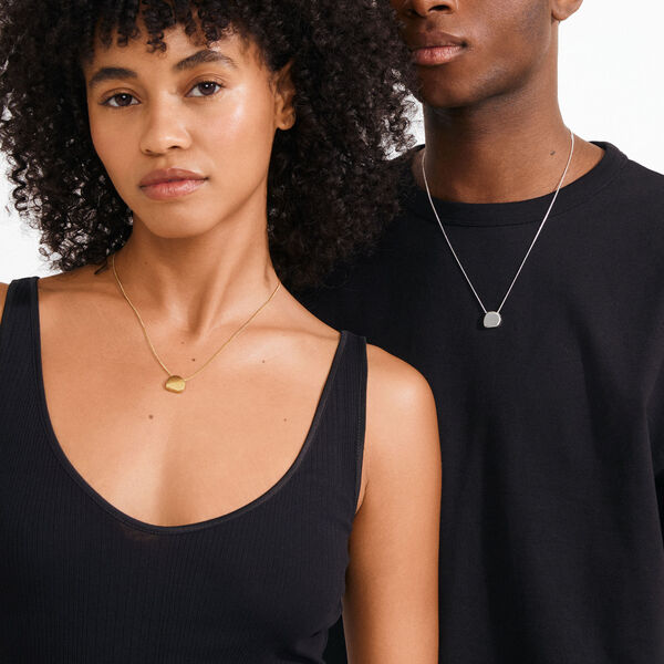 PRESENCE coin necklace, gold plated, Pilgrim