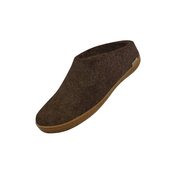 Felt Slipper with Natural Rubber sole, natural brown Felt Slipper with Natural Rubber sole, natural brown, Glerups
