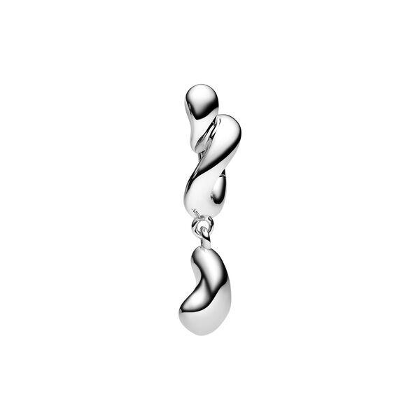 Whirl Drop Huggie Left, silver, Maria Black
