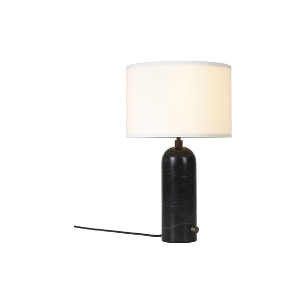 Gravity Table Lamp, black marble/white, GUBI