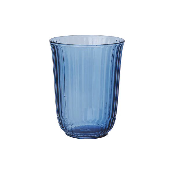 Waves Water Glass tall 2 pcs, blue, Royal Copenhagen