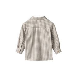 Shirt L/S Oscar, greybrown check, Wheat