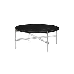 TS Coffee Table Ø80, black marquina marble/steel, GUBI