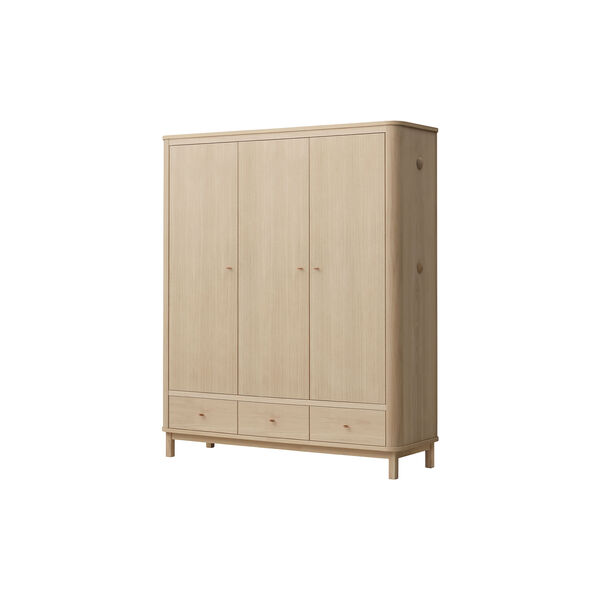 Wood Wardrobe 3 Doors, oak, Oliver Furniture