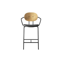 PIET HEIN Counter Chair with Arms, white pigmented oak//Solid Black 509, Sibast Furniture