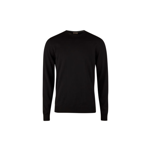 Sweater Knitted Crew Neck With Patch Merino Wool, black pattern, Stenstr&ouml;ms