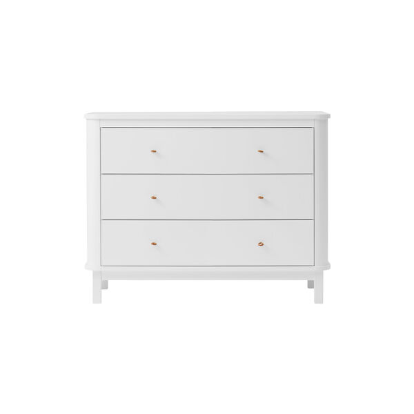 Wood Dresser 3 Drawers, white, Oliver Furniture