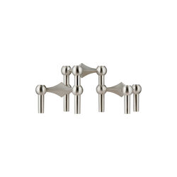 STOFF Nagel Candleholder 3 pcs, brushed chrome, STOFF Nagel