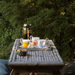 Flora High Handle Cup with Saucer, corn flower, Royal Copenhagen