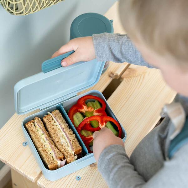 Tiny Farm Lunch Box with Divider, blue Tiny Farm Lunch Box with Divider, blue, Done by Deer
