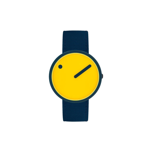 Picto Wrist Watch, electric yellow/navy blue, PICTO