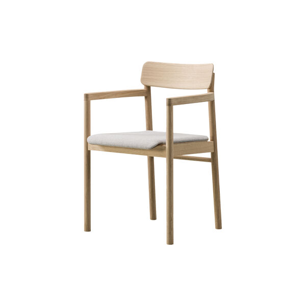 Post Armchair, lacquered oak/light grey, Fredericia Furniture