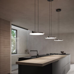 INLAY S2 DISC Pendant, matt black/satin gold, LIGHT-POINT