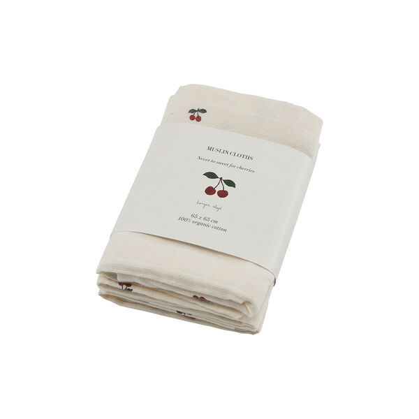 3-pack Muslin Cloth, cherry, Konges Sløjd
