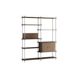 Shelving Tall Cabinet, smoked oak/stainless steel, MOEBE