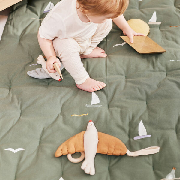 Meri Play Mattress, sailboats, Dear April