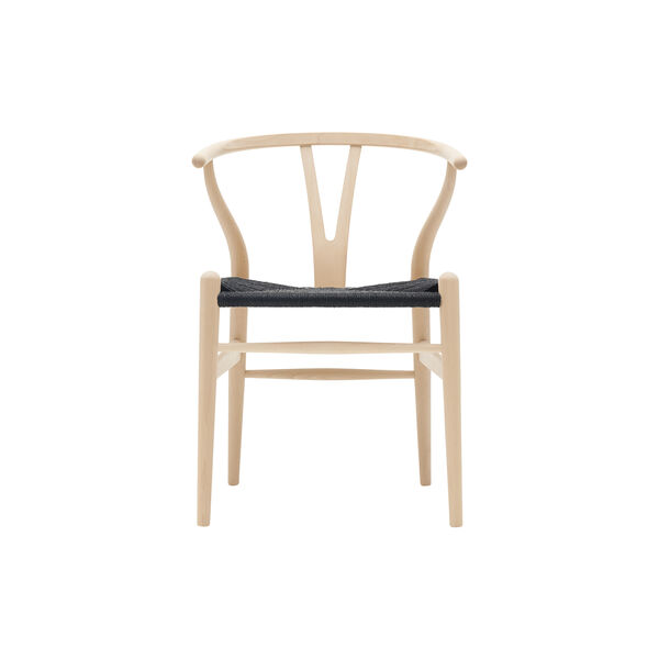 CH24 Wish Bone Chair, soap treated beech/black, Carl Hansen & Søn
