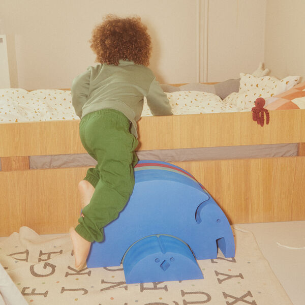 Elephant L, blue gym, bObles