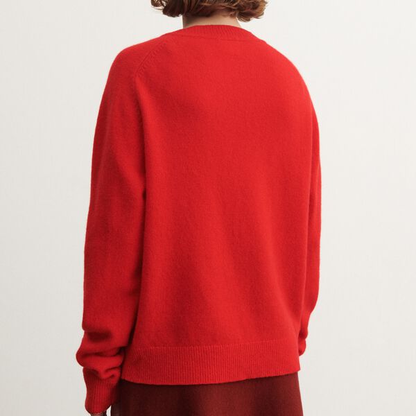 Lambswool Crewneck, signal red Lambswool Crewneck, signal red, FUB