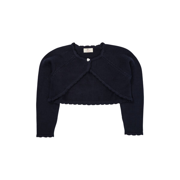 Lt. Knitted Bolero with Heart Button, navy, Copenhagen Colors Organics