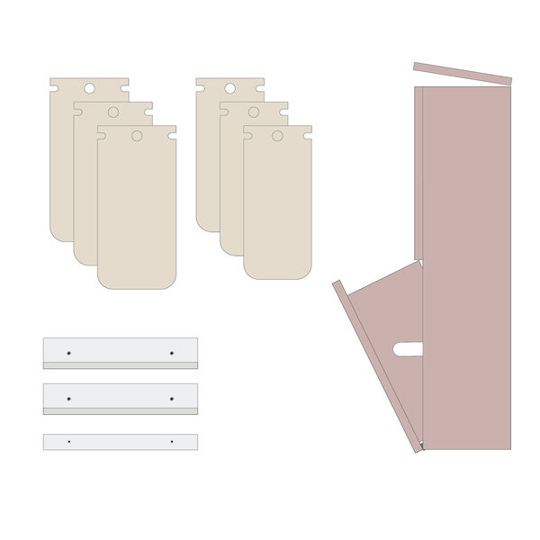 SORTED Standard Tall Waste Sorting, antique rose, DesignLife