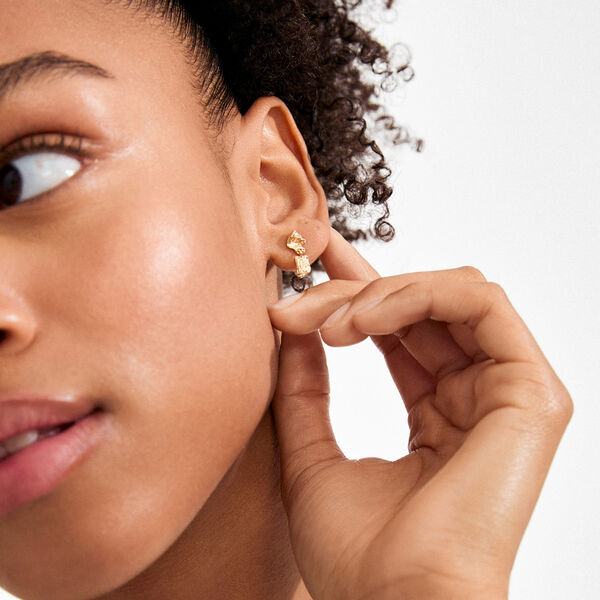 AMI earrings, gold plated, Pilgrim