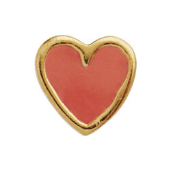 Petit Love Heart Coral Enamel Single, gold, Stine A Jewelry