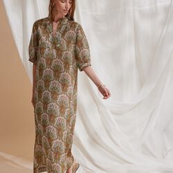 HMHeliva dress, green paisley print, Heartmade