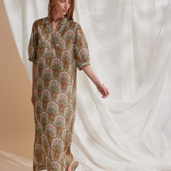 HMHeliva dress, green paisley print, Heartmade