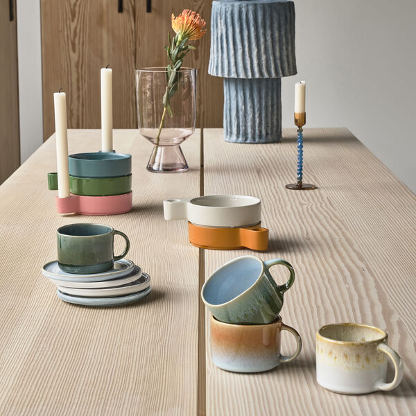 Styles Mug with Handle 2 pcs, blue/amber, Villa Collection