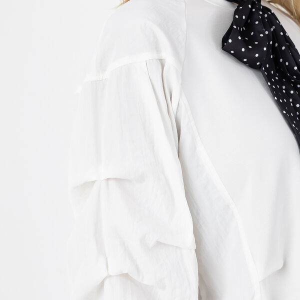 Blouse with mix puffy sleeves, off white, Coster Copenhagen