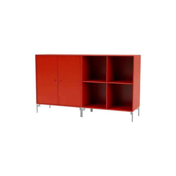 PAIR Classic Sideboard with Chrome Legs, 145 rosehip, Montana Furniture