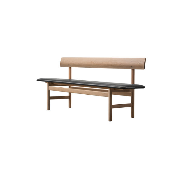 The Mogensen Bench, oiled oak/black, Fredericia Furniture