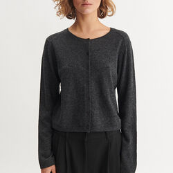 Selem Cardigan, dark grey mel., Basic Apparel