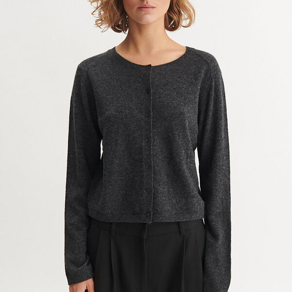 Selem Cardigan, dark grey mel., Basic Apparel